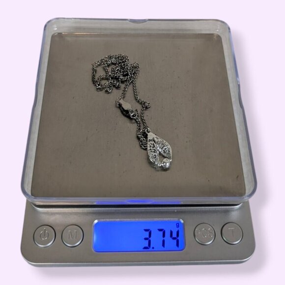 (2/$20) Vintage Winged Rhinestone Pendant Necklace - Picture 6 of 6